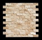 Light 1x2 Travertine Mosaic Shower Floor Tile