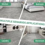 20-Pack Self-Adhesive Dark Grey Marble Floor Tiles