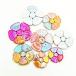Iridescent Flower & Leaf Mosaic Tiles - 500g