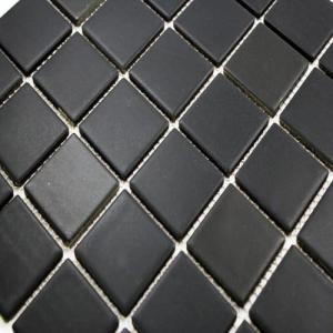 2x2 Black Matte Porcelain Mosaic Shower Tile