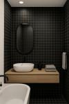 2x2 Black Matte Porcelain Mosaic Shower Tile