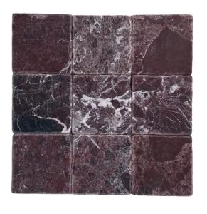 Tenedos Burgundy Marble 4x4 Inch Tumbled Tile