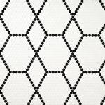 White and Black Hive Pattern Matte Mosaic Tile
