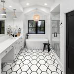 White and Black Hive Pattern Matte Mosaic Tile