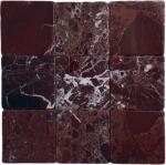 Tenedos Burgundy Marble 4x4 Inch Tumbled Tile