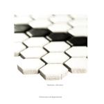 White and Black Hive Pattern Matte Mosaic Tile