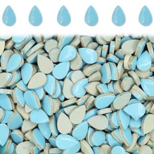 Light Blue Teardrop Mosaic Tiles for Crafts 50-Pack
