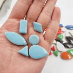Light Blue Teardrop Mosaic Tiles for Crafts 50-Pack