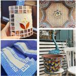 Light Blue Teardrop Mosaic Tiles for Crafts 50-Pack