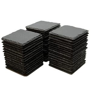 Set of 52 Black Slate Coasters for Any Space