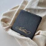 Set of 52 Black Slate Coasters for Any Space