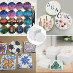 50 Pack Ceramic Coasters for DIY Crafts