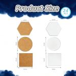 24 Pcs White Ceramic Craft Tiles for DIY