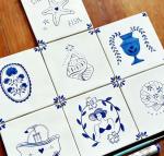 24 Pcs White Ceramic Craft Tiles for DIY