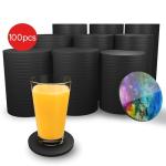 Black Ceramic Coasters - 100-Pack DIY Tile Set