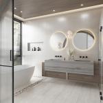 White Ceramic Shower Floor Tile 2.5" x 8