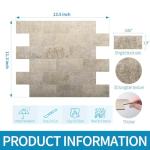 Art3d 10-Pack Peel and Stick Wall Tile for Backsplash, Stick on Stone Tile for Kitchen Bathroom Fireplace Vanitity in Stone Beige