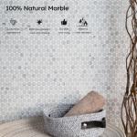 Carrara White Marble Mosaic Tile, 3/4 Inch Penny Round