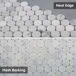 Carrara White Marble Mosaic Tile, 3/4 Inch Penny Round