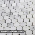 Carrara White Marble Mosaic Tile, 3/4 Inch Penny Round