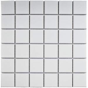 2"x2" White Porcelain Mosaic Shower Tile Sheet