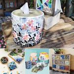 LITMIND Brown Irregular Glass Mosaic Tiles, 9oz Pack