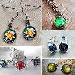 50Pcs Clear Glass Dome Tiles for Jewelry Making