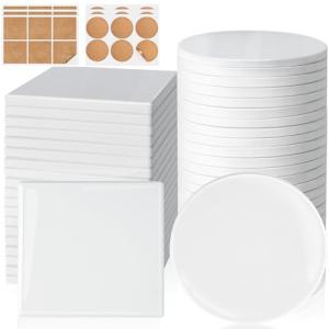 36 Glossy Ceramic Coasters for DIY Projects