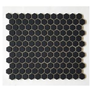 Black Matte Hexagon 1-Inch Porcelain Mosaic Tile
