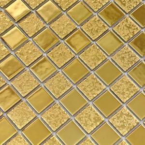 Gold Square Ceramic Shower Floor Tile Mosaic