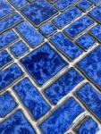 Tenedos T‎PACFD-RDM-PL Ultramarine Blue Random Sized Wavy Edges Porcelain Glazed Pool Mosaic Floor and Wall Tile for Backsplash, Kitchen, Bathroom, Swimming Pool (1 Sheet)