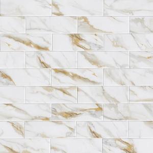 MSI Calacatta Gold 4x12 In. Subway Matte Porcelain Floor and Wall Tile for Kitchen Backsplash, Bathroom, Accent Wall, Shower