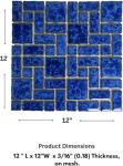 Tenedos T‎PACFD-RDM-PL Ultramarine Blue Random Sized Wavy Edges Porcelain Glazed Pool Mosaic Floor and Wall Tile for Backsplash, Kitchen, Bathroom, Swimming Pool (1 Sheet)