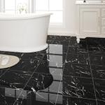 20-Pack Peel and Stick Black Marble Floor Tiles