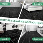 20-Pack Peel and Stick Black Marble Floor Tiles