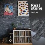 Art3d 10-Sheet Peel and Stick Backsplash PVC Wall Tile, Stickon Tile for Kitchen Backplash, Bathroom Vanities, Fireplace Decor, Laundry Table, Stair Decals in Dark Granite, Plastic-Sheets