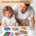 24 Glossy Ceramic Shower Floor Tiles, 4.25 Inch