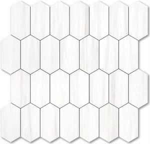 Long Hexagon Peel and Stick Shower Floor Tile