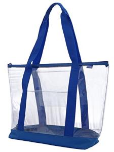 Clear Zipper Tote with Color Trim and Bottom
