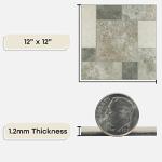 12-Inch Ancient Beige Marble Vinyl Tile Pack