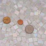 Iridescent White Glass Mosaic Tiles - 0.59 Inch