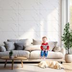 WADILE Waterproof Marble Peel and Stick Tiles 10 Pack