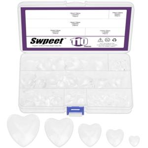 Heart-Shaped Clear Glass Tiles for Crafts