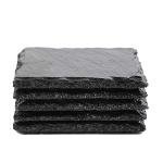 Slate Stone Coasters - Set of 5 Square Black