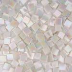 Iridescent White Glass Mosaic Tiles - 0.59 Inch