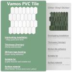 Long Hexagon Peel and Stick Shower Floor Tile