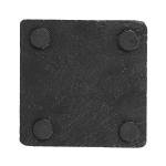 Slate Stone Coasters - Set of 5 Square Black