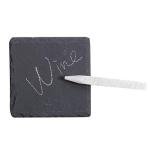 Slate Stone Coasters - Set of 5 Square Black
