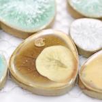 Turquoise Cream Pebble Porcelain Shower Floor Tiles