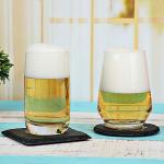 Slate Stone Coasters - Set of 5 Square Black